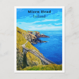 Mizen Head Cork Irland im Retro-Stil  Postkarte