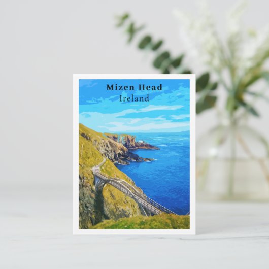 Mizen Head Cork Irland Retro Style Postkarte (Stehend Vorderseite)