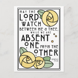 Mizpah | Art Nouveau Yellow Roses Postkarte