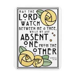 Mizpah Blessing | Gelbe Rosen | Art Nouveau Style Magnet