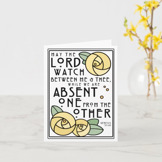 Mizpah | Der Herr wacht zwischen mir und dir | Ros Karte (Gelbe Blume)
