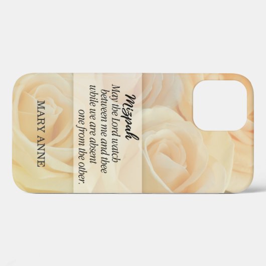 Mizpah | Gelbe Rose Personalisiert Case-Mate iPhone Hülle (Rückseite (Horizontal))