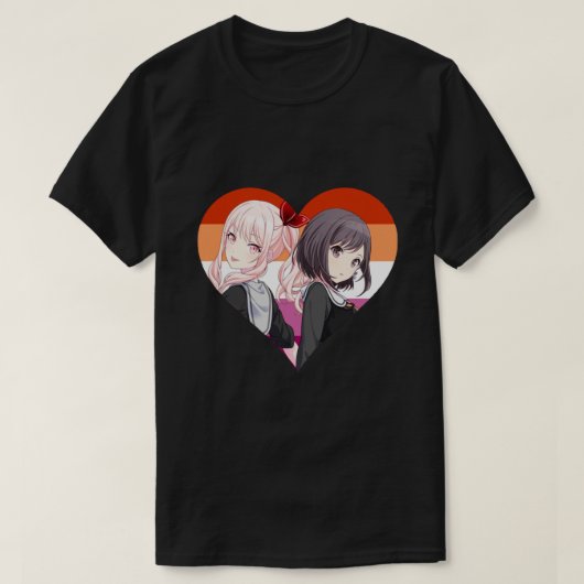 Mizuki Ena Lesbian Heart Sticker T-Shirt (Design vorne)