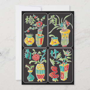 MJ Blumen/Saisonen Flat Card Einladung