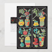 MJ Blumen/Saisonen Flat Card Einladung (Vorne/Hinten)