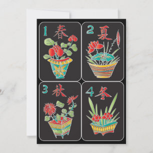 MJ-Blumen/Saisons-Karte Einladung
