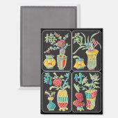 MJ-Blumen/Saisons-Magnet Magnet (Vorderseite/Rückseite)