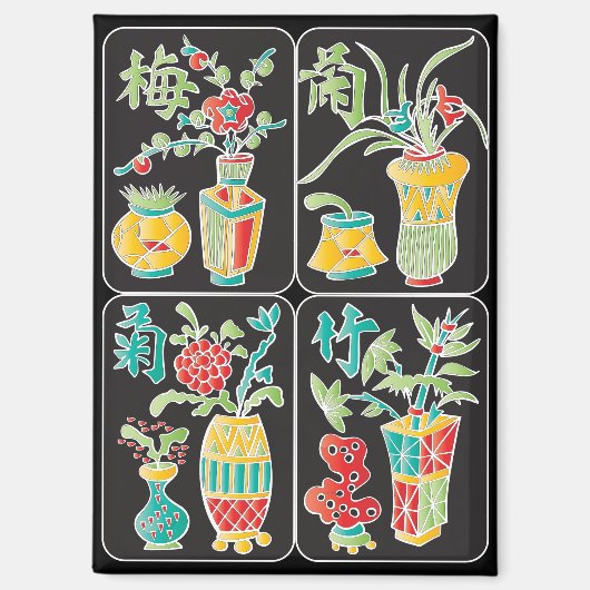 MJ-Blumen/Saisons-Magnet Magnet (Vorderseite)