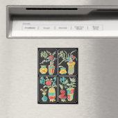 MJ-Blumen/Saisons-Magnet Magnet (In Situ (Geschirrspüler))