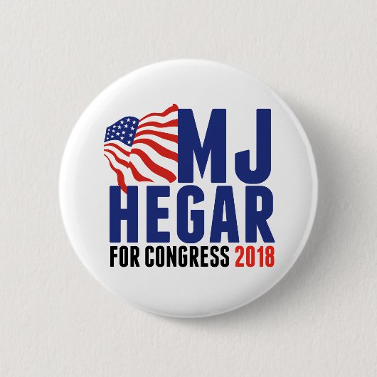 MJ Hegar für den Kongress 2018 Button (Vorderseite)