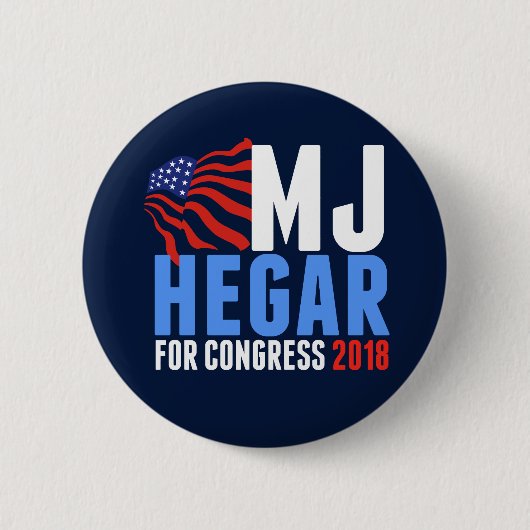 MJ Hegar für den Kongress 2018 Button (Vorderseite)