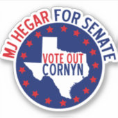 MJ Hegar für Senat Aufkleber (Vorderseite)