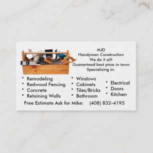 MJD Bild 2, MJDHandyman ConstructionWe tun es… Visitenkarte