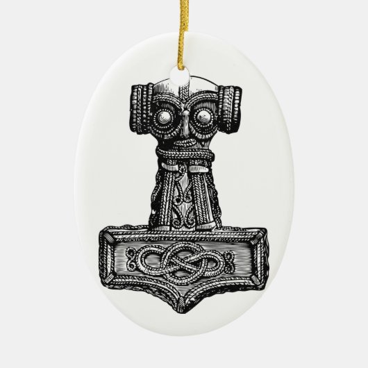 Mjolnir: Der Hammer des Thors Keramik Ornament (Vorne)