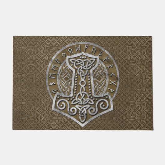 Mjolnir - der Hammer von Thor Fußmatte (Vorderseite)