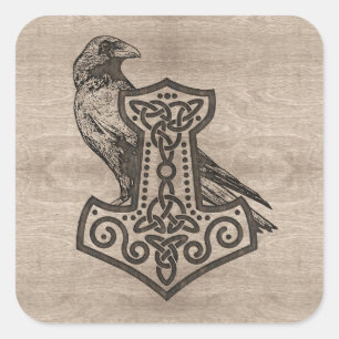 Mjolnir - der Hammer von Thor Quadratischer Aufkleber