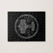 Mjolnir - Der Hammer von Thor und Baum des Lebens Puzzle (Horizontal)