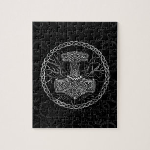 Mjolnir - Der Hammer von Thor und Baum des Lebens Puzzle