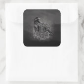 Mjolnir - Der Hammer von Thor und Rabe Quadratischer Aufkleber (Tasche)