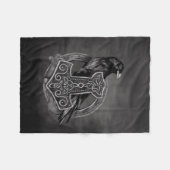 Mjolnir - der Hammer von Thor und von Raben Fleecedecke (Vorderseite (Horizontal))