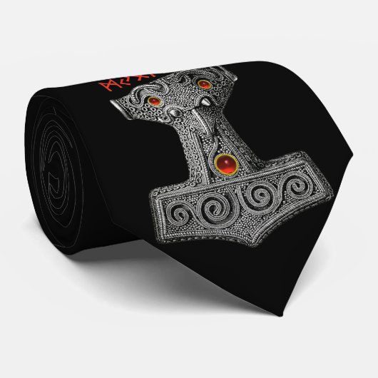 MJOLNIR Hammer von Thor, Viking Mythology Black Krawatte (Gerollt)