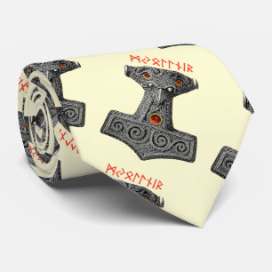 MJOLNIR Hammer von Thor Viking Mythology Ivory Krawatte
