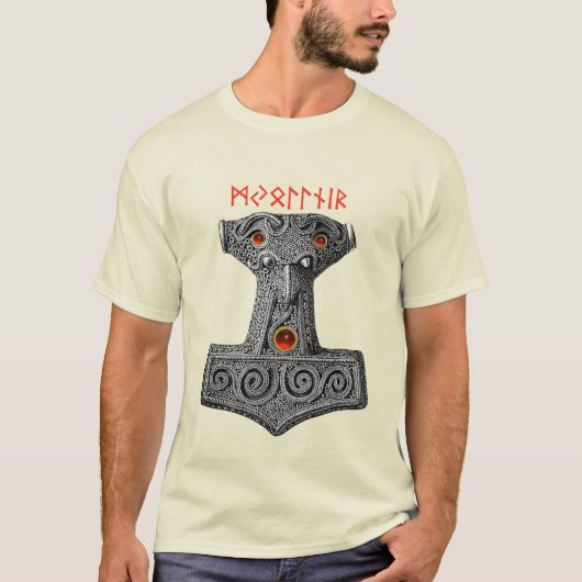 MJOLNIR Hammer von Thor, Wikinger Mythologie Elfen T-Shirt (Vorderseite)