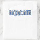 Mjolnir Norse Mythology Ovaler Aufkleber (Tasche)