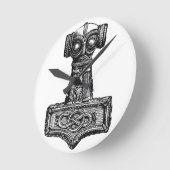Mjolnir: Thor’s Hammer Runde Wanduhr (Winkel)