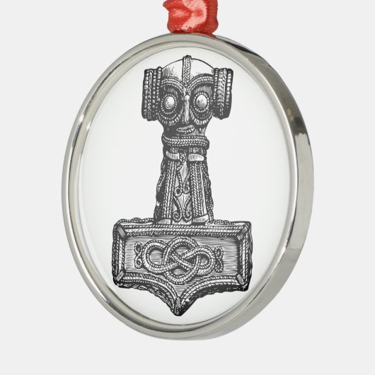 Mjolnir: Thor's Hammer Silbernes Ornament (Links)