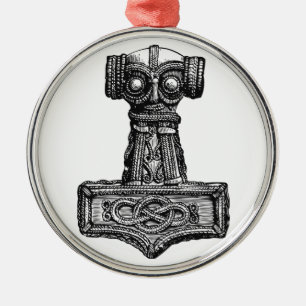 Mjolnir: Thor's Hammer Silbernes Ornament