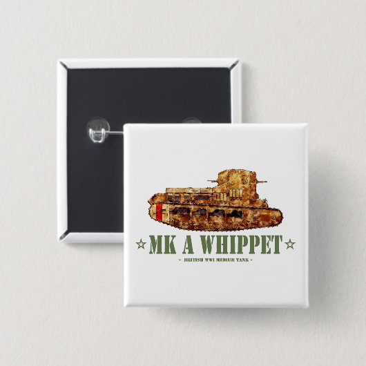 MK a Whippet World War One British Medium Tank WWI Button (Vorne & Hinten)
