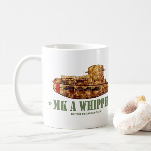 MK a Whippet World War One British Medium Tank WWI Kaffeetasse (Mit Donut)