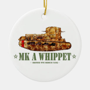 MK a Whippet World War One British Medium Tank WWI Keramik Ornament