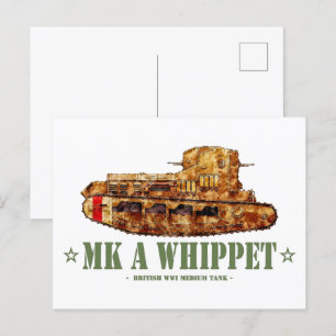 MK a Whippet World War One British Medium Tank WWI Postkarte