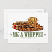 MK a Whippet World War One British Medium Tank WWI Postkarte (Vorne/Hinten)