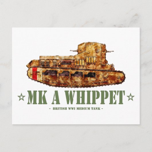 MK a Whippet World War One British Medium Tank WWI Postkarte (Vorderseite)