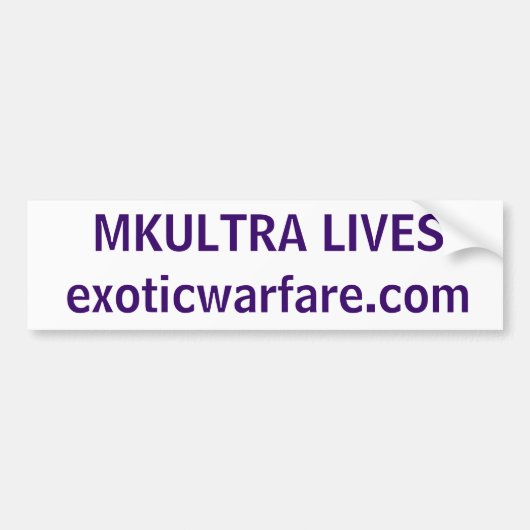 MKULTRA LEBEN! exoticwarfare.com Autoaufkleber (Vorne)