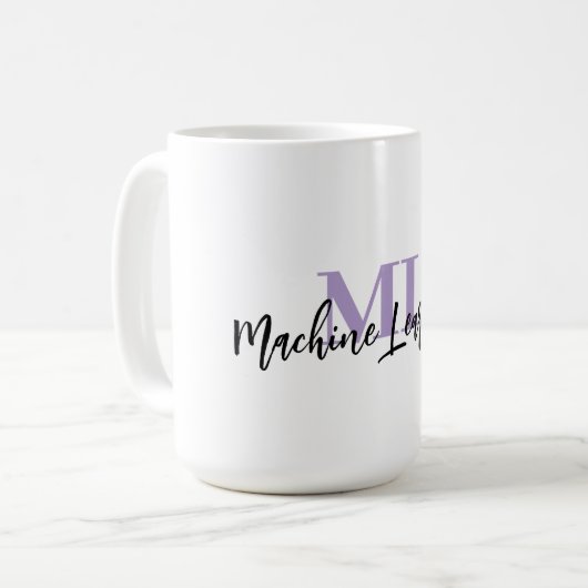 ML White Mug – For Machine Learning Lovers 💜☕ Kaffeetasse (Vorderseite Links)