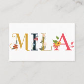 MLA Vorname Elegant bestickt Visitenkarte (Rückseite)