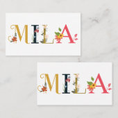 MLA Vorname Elegant bestickt Visitenkarte (Vorne/Hinten)