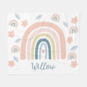 Mled Boho Rainbow Minimalistisch Floral Baby Blank Fleecedecke (Vorderseite (Horizontal))