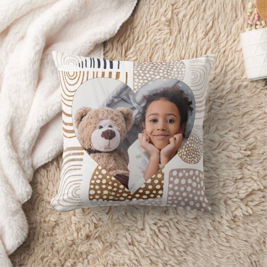 Mled Boho Shapes Heart Foto Kissen (Decke)