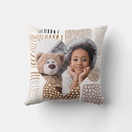 Mled Boho Shapes Heart Foto Kissen (Rückseite)