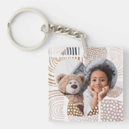 Mled Boho Shapes Heart Foto Schlüsselanhänger