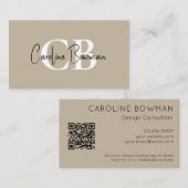 Mled Elegance Calm Stone Business Card - QR Code Visitenkarte (Vorne/Hinten)