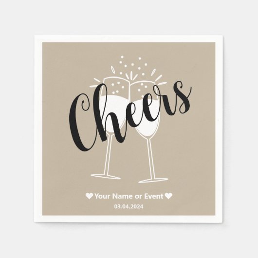 Mled Elegance - Calm Stone Cheers Napkins Serviette (Vorderseite)