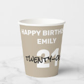 Mled Elegance Calm Stone Happy Birthday Pappbecher (Vorderseite)