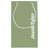 Mled Elegance - Kleine, ruhige Seite Name Geschenk Kleine Geschenktüte (Rückseite)