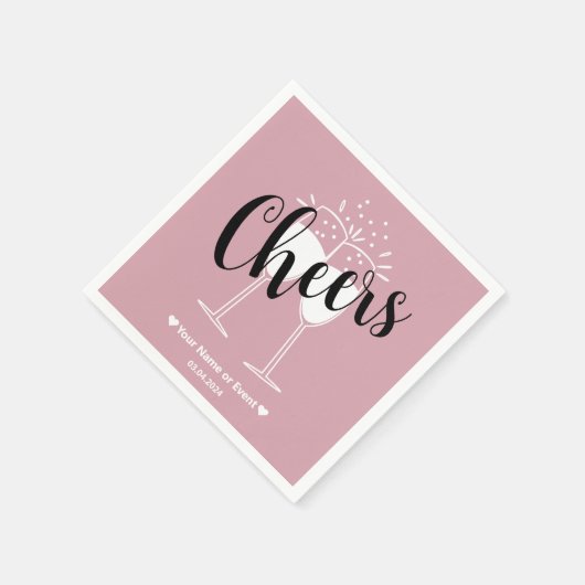 Mled Elegance - Misty Rose Cheers Napkins Serviette (Ecke)
